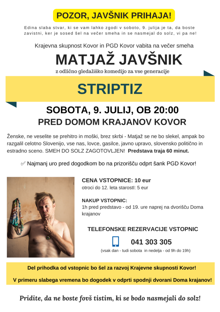 Matjaž Javšnik Striptiz plakat